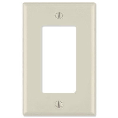 Leviton Decora Wallplate, 1-Gang, Midway Size, Light Almond